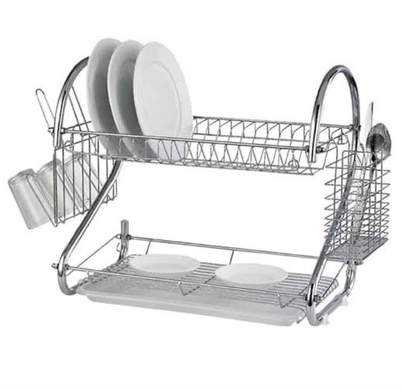 Anko Premium Powder-Coated Wire Frame Kitchen Dish Rack with Tray & Ut –  Anko India