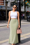 Cable-Knit Pointelle Column Maxi Skirt