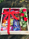 Special chocolate wooden Box with Flowers