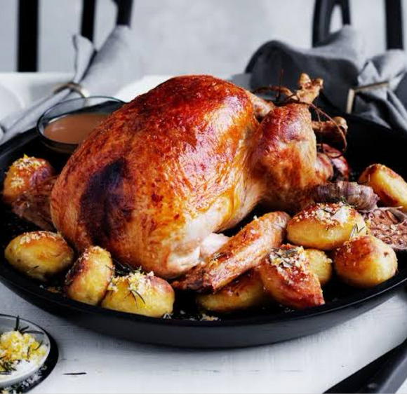 Whole Roast Chicken with baked potatoes