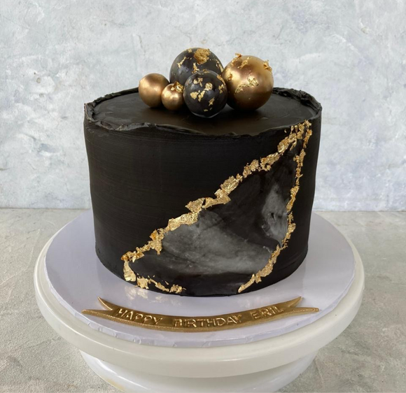 Black colour Birthday cake