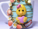 Polymer Clay Cute Duckling Mug with the Spoon
