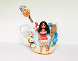 Polymer Clay Moana Mug with the spoon