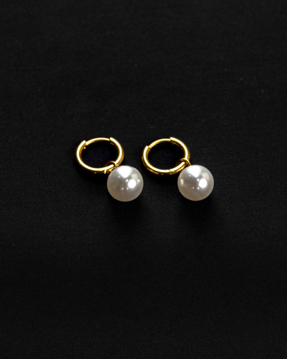 White Pearl Drop Earrings