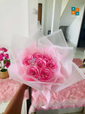 7 Ribbon Roses Bouquet