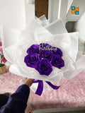 7 Ribbon Roses Bouquet