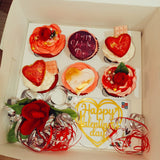 Valentine Theme cupcakes with Rose Flower Bunch