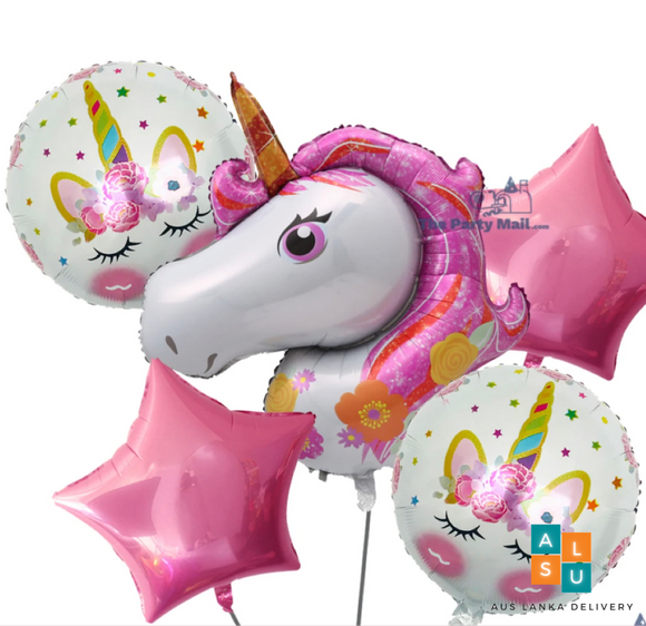 Unicorn foil balloons set