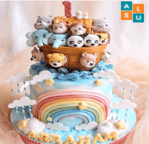 Birthday cake of Animal Basket - Aus Lanka Delivery