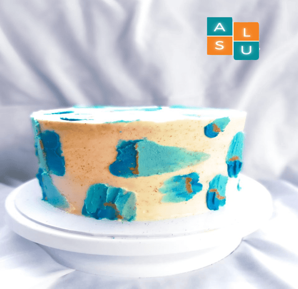 BLUE PAINTED CAKE - Aus Lanka Delivery