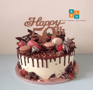 HAPPY 50TH BIRTHDAY CAKE - Aus Lanka Delivery