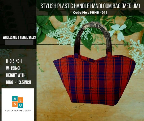 Stylish Plastic Handle Handloom bag
