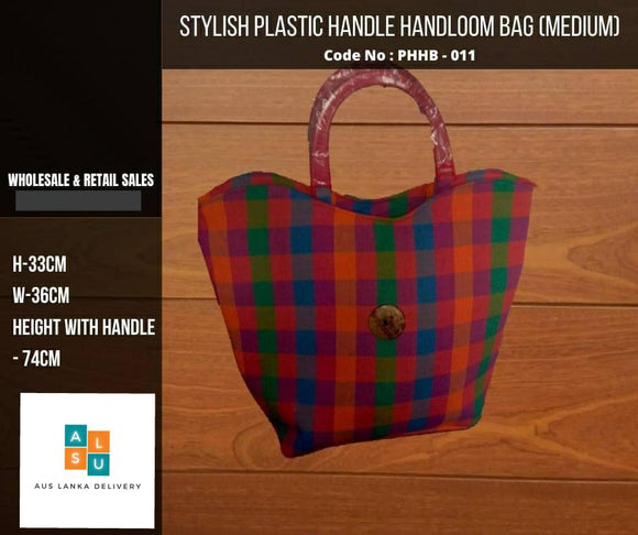 Stylish Plastic Handle Handloom bag