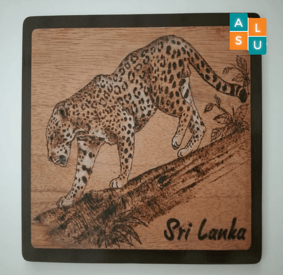 Wood  Carving - Sri Lankan Lepord - Aus Lanka Delivery