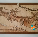 Wood  Carving -Merry Christmas